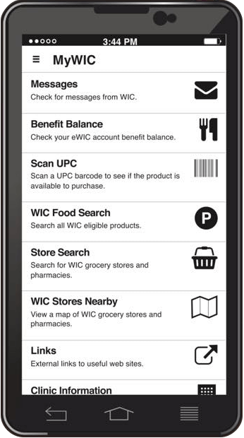 WI WIC App Screenshot